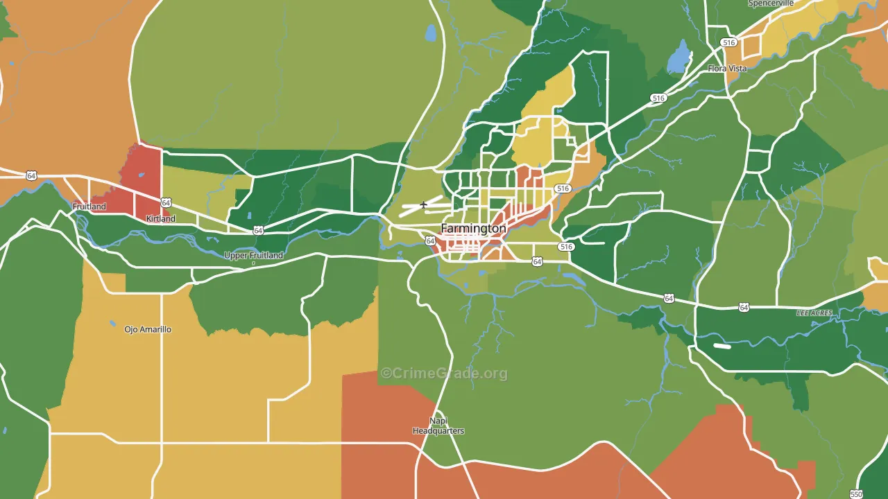 San Juan County, NM Map of Drug-Related Crime Rates