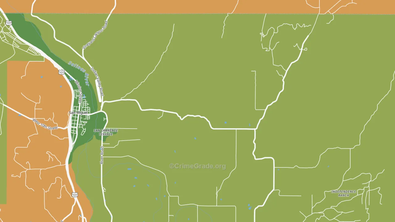 San Lawrence Terrace, CA Map of Drug-Related Crime Rates