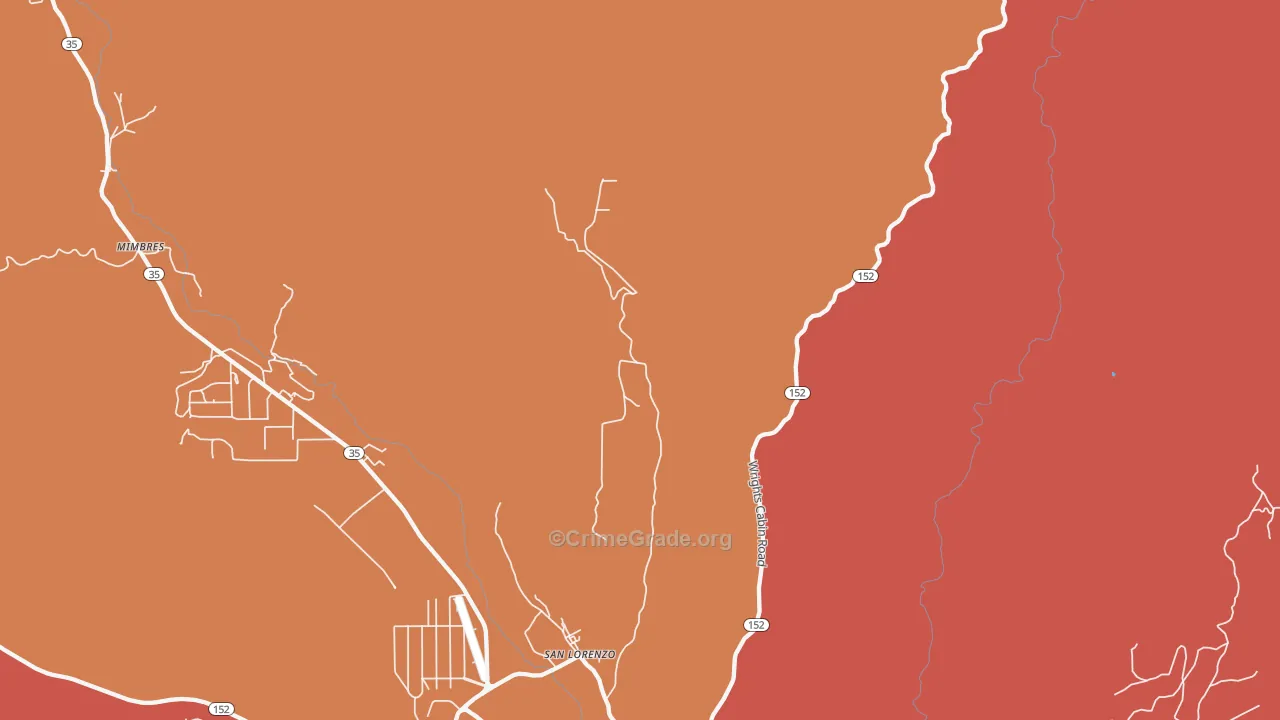 San Lorenzo, NM Map of Drug-Related Crime Rates
