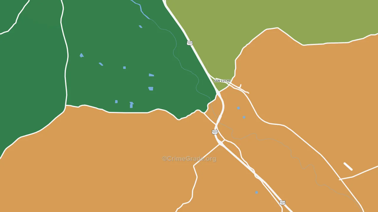 San Lucas, CA Map of Drug-Related Crime Rates