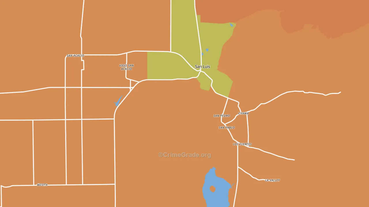 San Luis, CO Map of Drug-Related Crime Rates