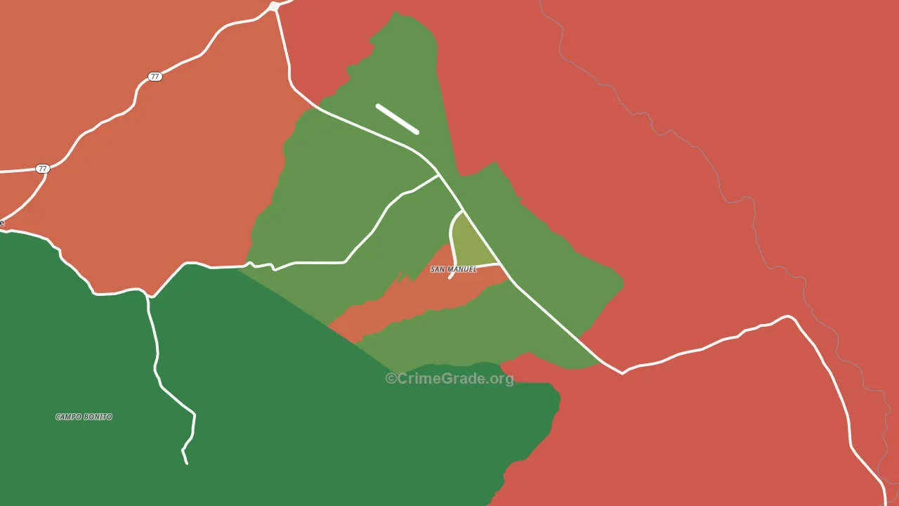 San Manuel, AZ Map of Drug-Related Crime Rates