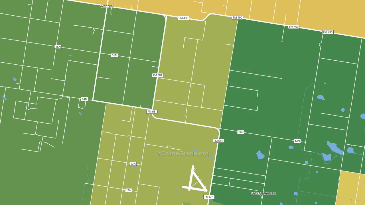San Manuel-Linn, TX Map of Drug-Related Crime Rates