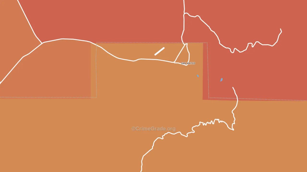 San Mateo, NM Map of Drug-Related Crime Rates
