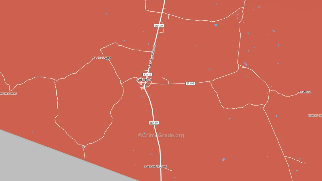 San Miguel, AZ Map of Drug-Related Crime Rates