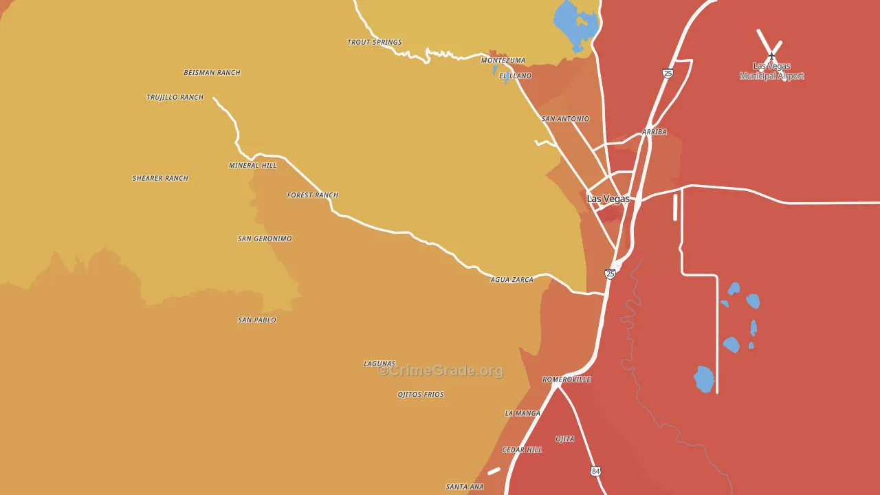 San Miguel County, NM Map of Drug-Related Crime Rates