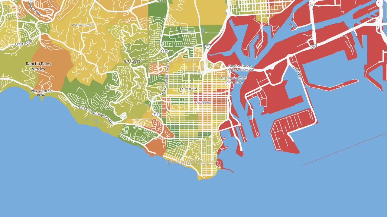 San Pedro, CA Map of Drug-Related Crime Rates