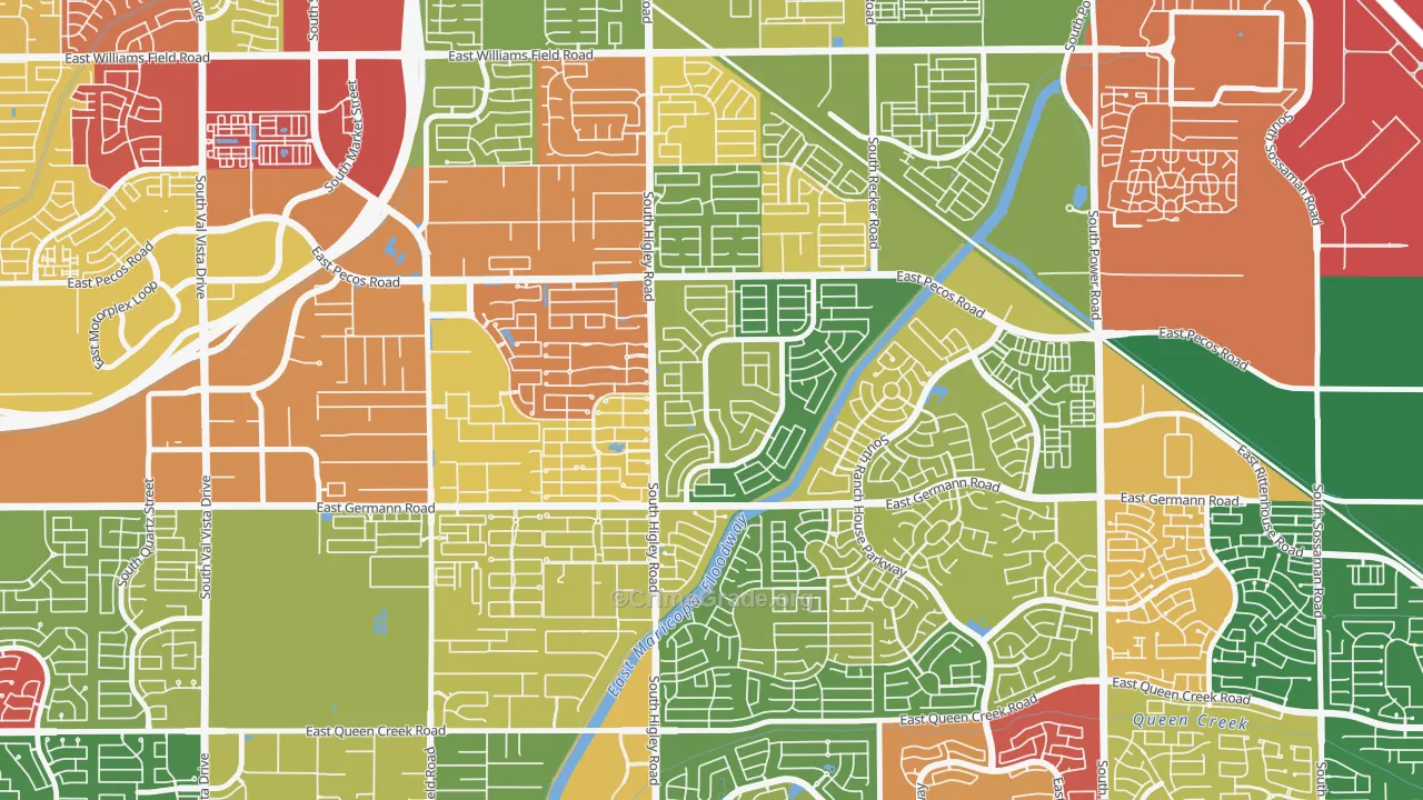 San Tan Ranch, Gilbert, AZ Map of Drug-Related Crime Rates