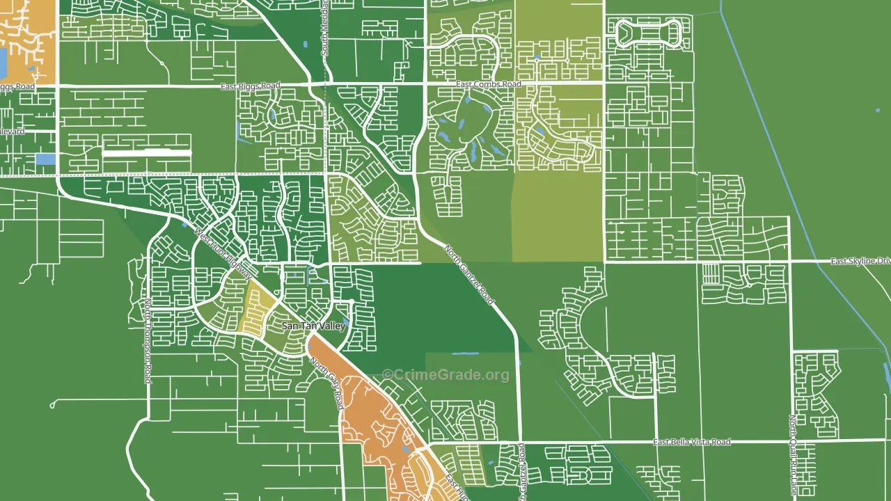 San Tan Valley, AZ Map of Drug-Related Crime Rates