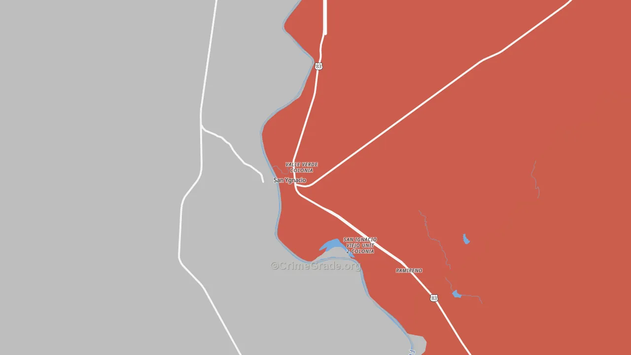 San Ygnacio, TX Map of Drug-Related Crime Rates