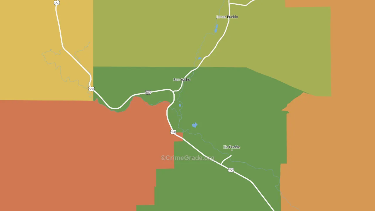San Ysidro, NM Map of Drug-Related Crime Rates