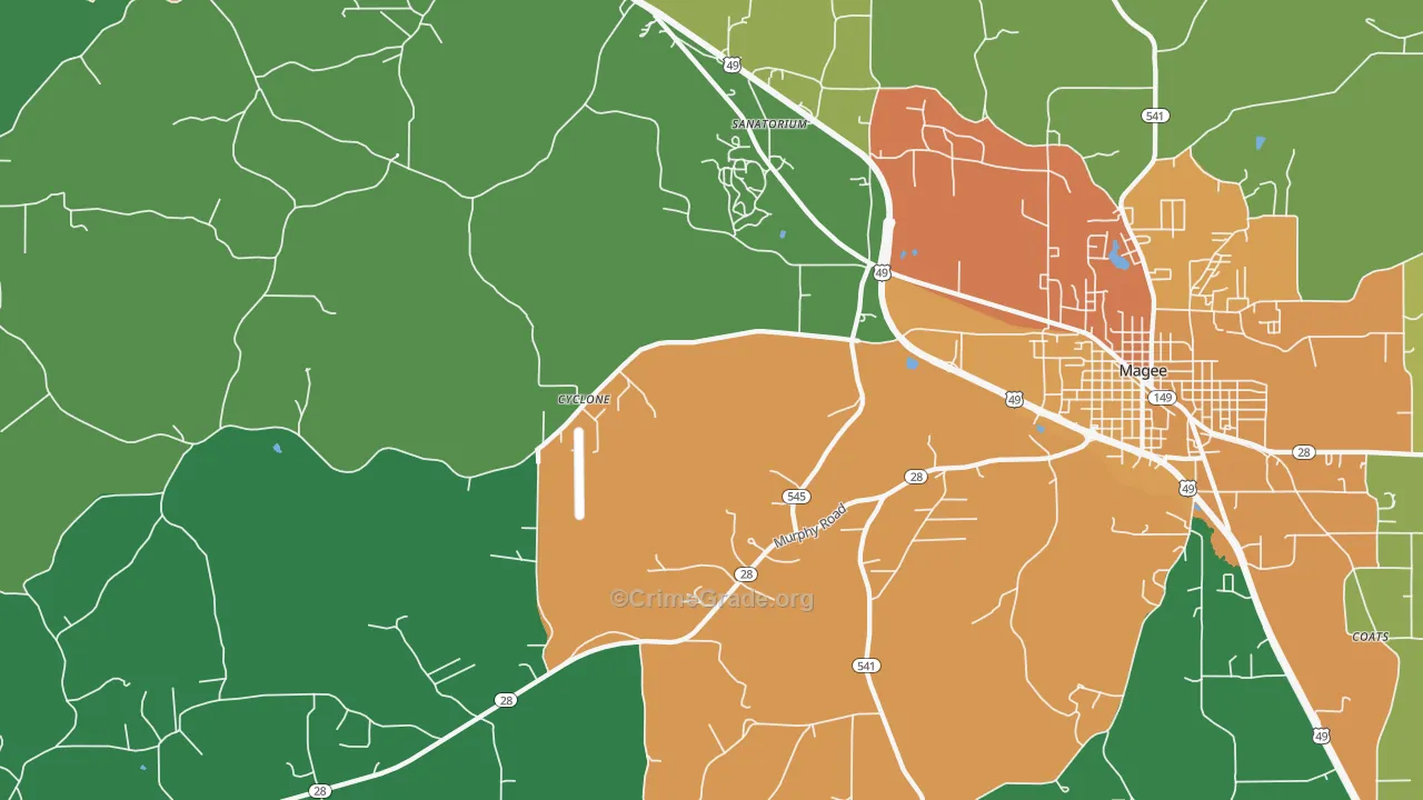 Sanatorium, MS Map of Drug-Related Crime Rates
