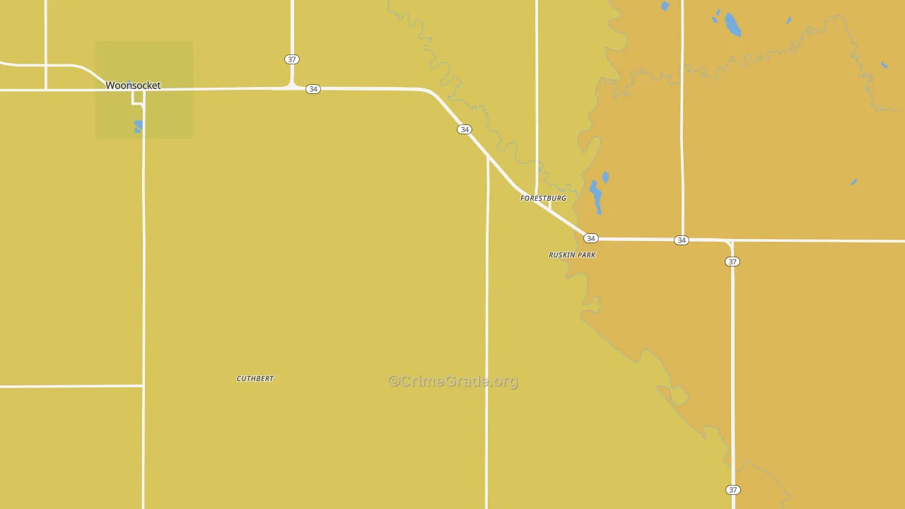 Sanborn County, SD Map of Drug-Related Crime Rates
