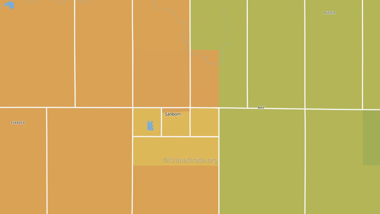 Sanborn, IA Map of Drug-Related Crime Rates