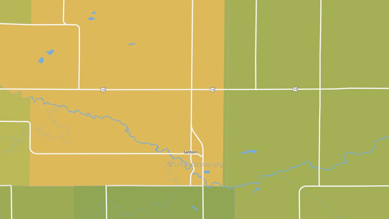 Sanborn, MN Map of Drug-Related Crime Rates