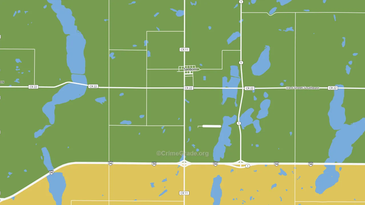 Sanborn, ND Map of Drug-Related Crime Rates