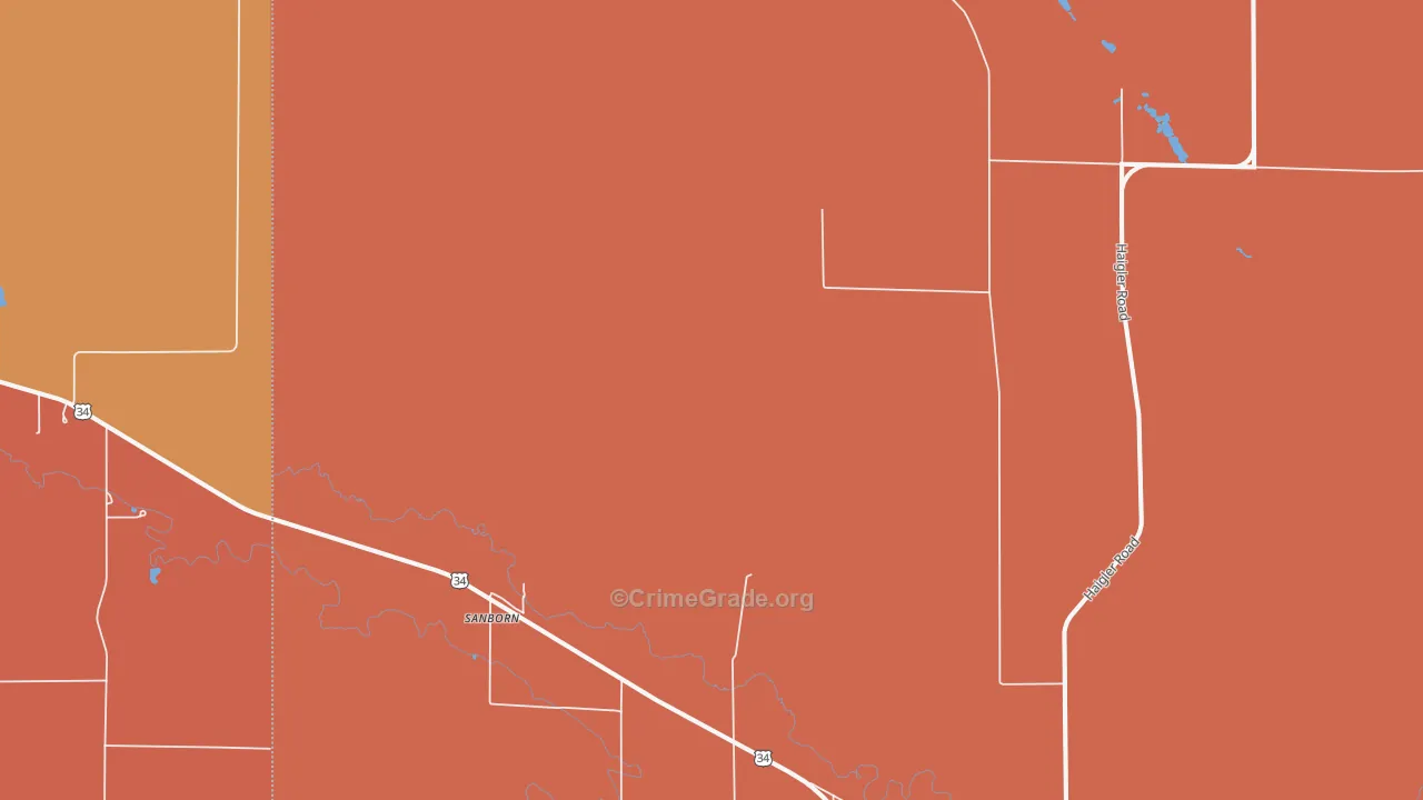 Sanborn, NE Map of Drug-Related Crime Rates