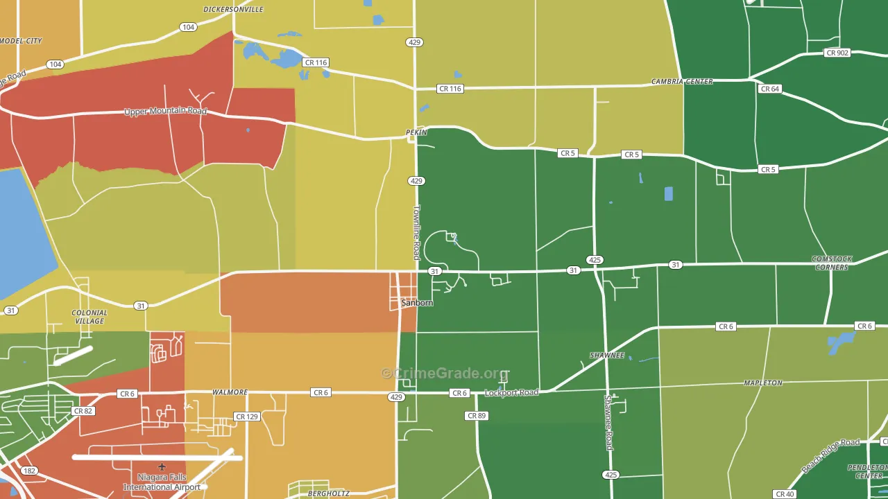 Sanborn, NY Map of Drug-Related Crime Rates