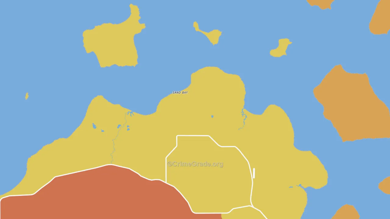 Sand Bay, WI Map of Drug-Related Crime Rates