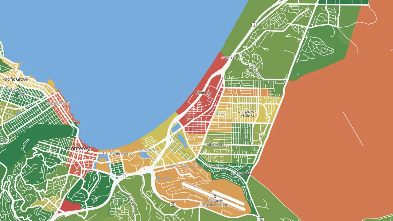 Sand City, CA Map of Drug-Related Crime Rates