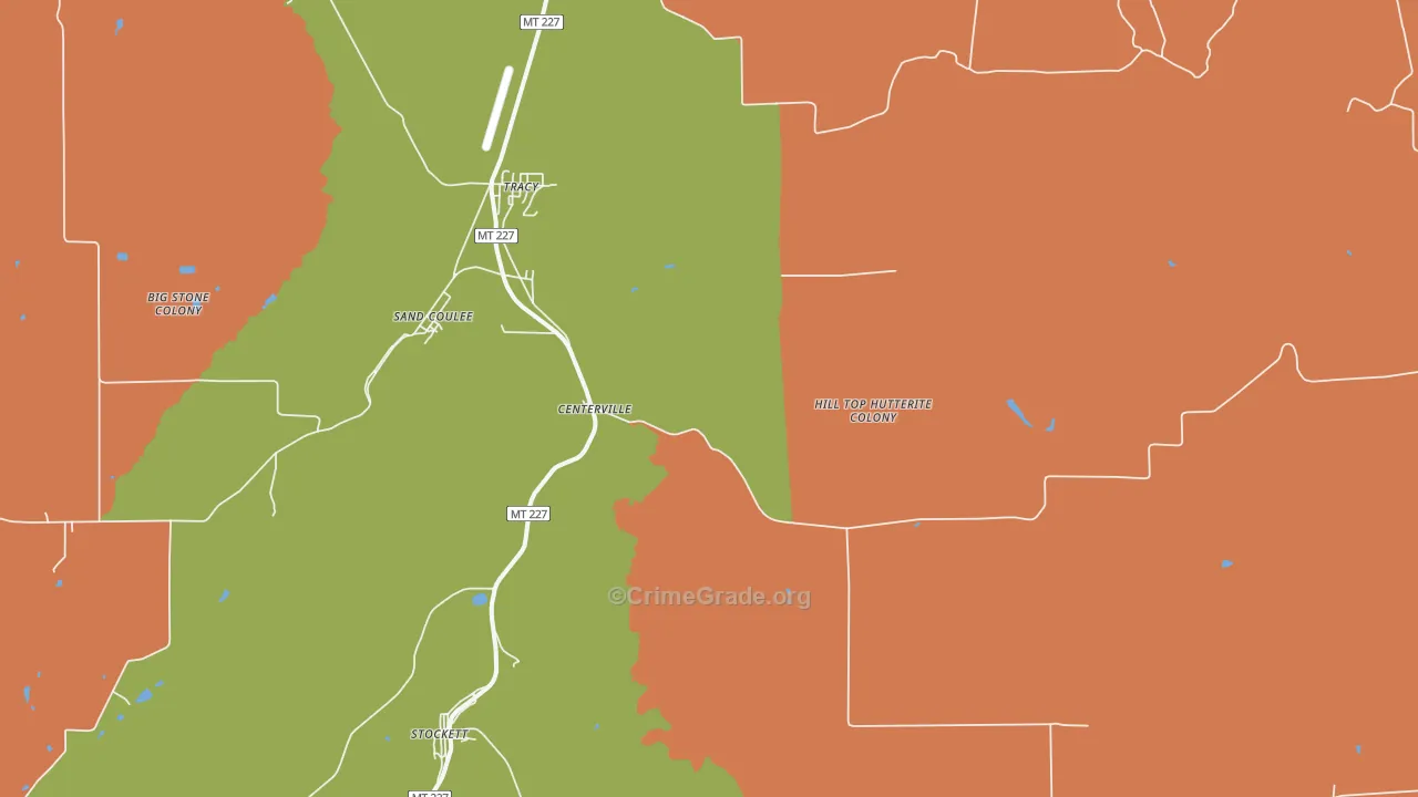 Sand Coulee, MT Map of Drug-Related Crime Rates