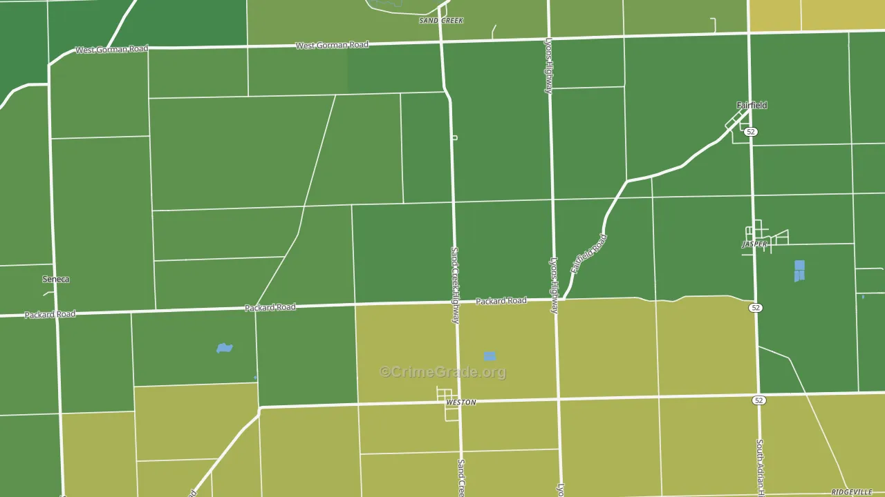 Sand Creek, MI Map of Drug-Related Crime Rates