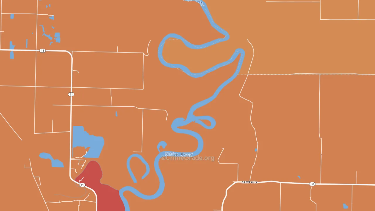 Sand Hill, AR Map of Drug-Related Crime Rates