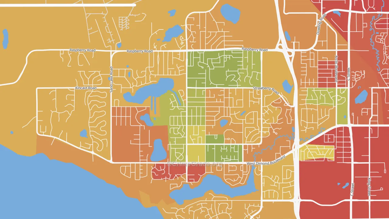 Sand Lake, Anchorage, AK Map of Drug-Related Crime Rates