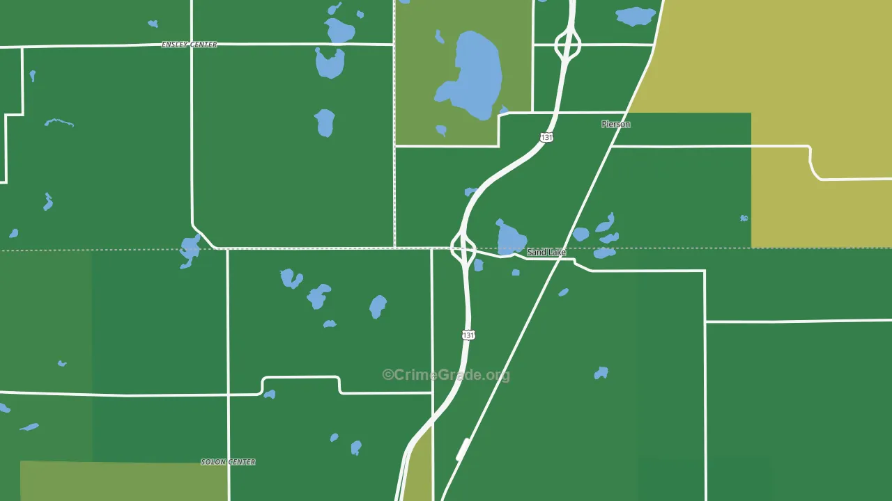 Sand Lake, MI Map of Drug-Related Crime Rates