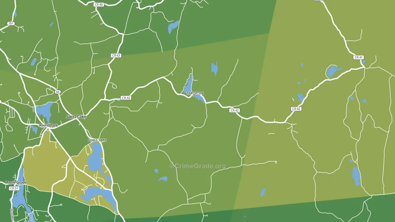 Sand Lake, NY Map of Drug-Related Crime Rates
