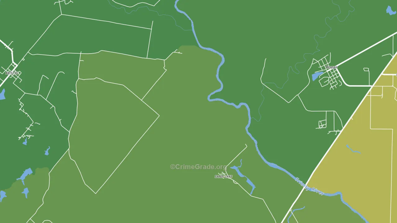 Sand Lake, TX Map of Drug-Related Crime Rates