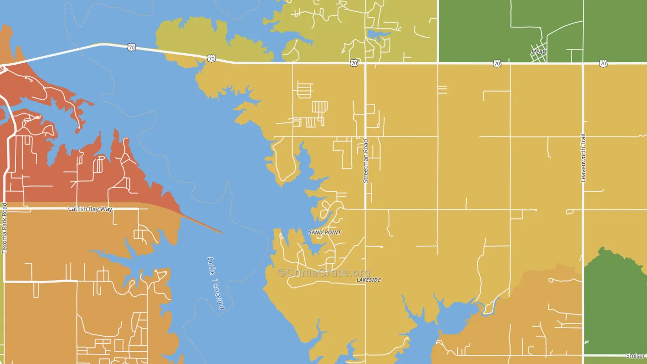Sand Point, OK Map of Drug-Related Crime Rates