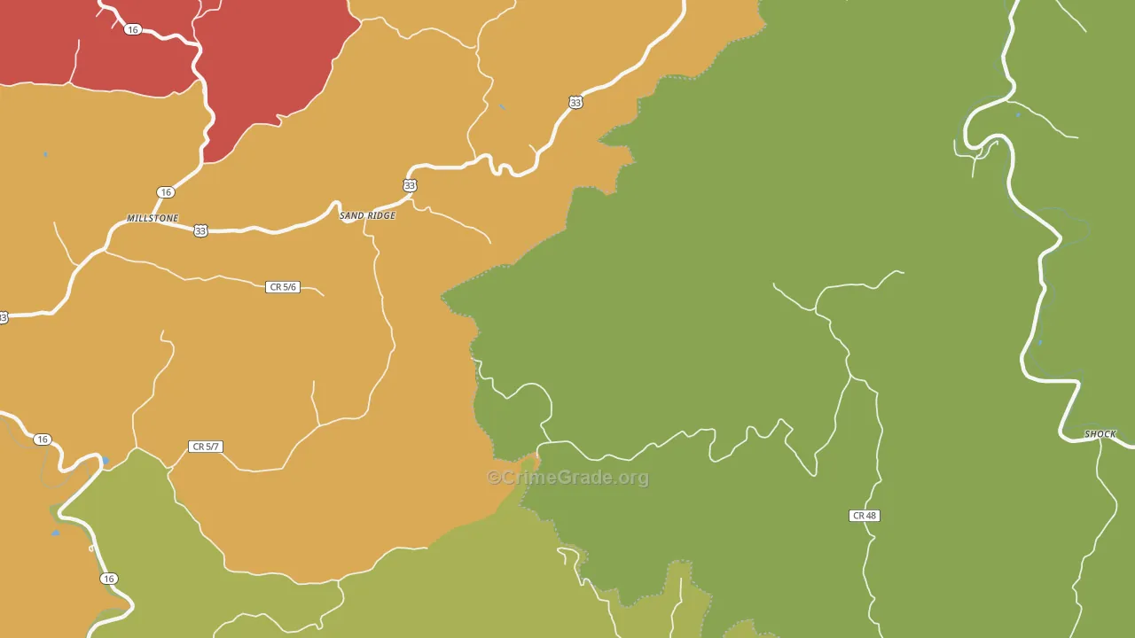 Sand Ridge, WV Map of Drug-Related Crime Rates