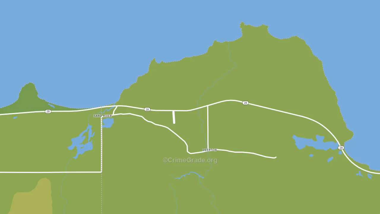 Sand River, MI Map of Drug-Related Crime Rates