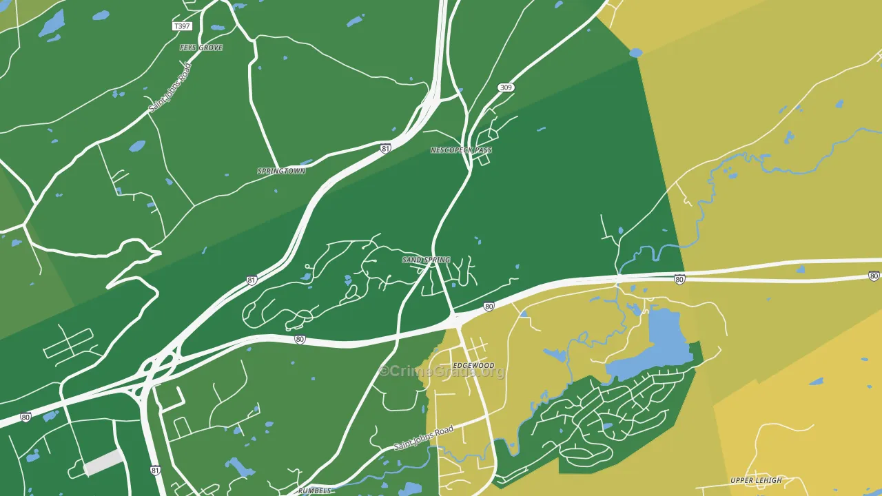 Sand Spring, PA Map of Drug-Related Crime Rates
