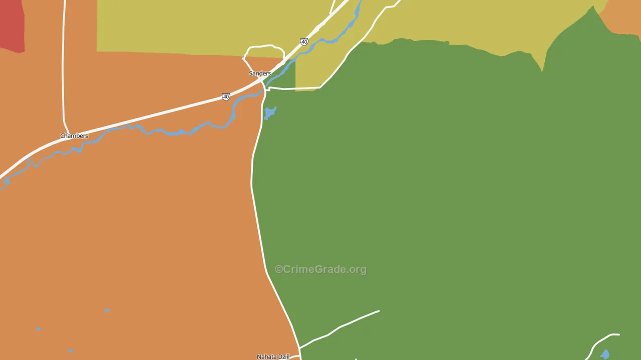 Sanders, AZ Map of Drug-Related Crime Rates