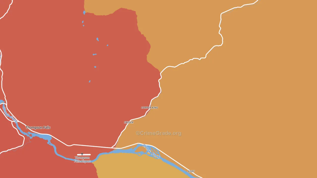 Sanders County, MT Map of Drug-Related Crime Rates