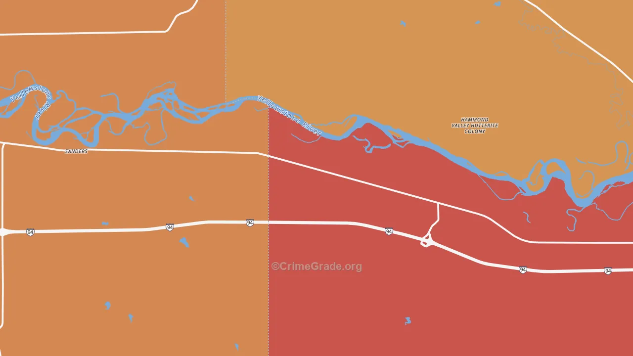 Sanders, MT Map of Drug-Related Crime Rates