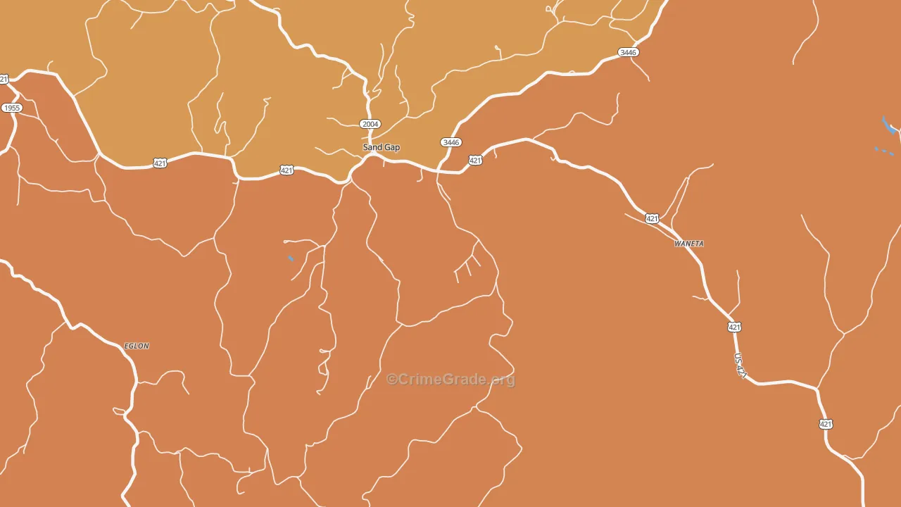Sandgap, KY Map of Drug-Related Crime Rates
