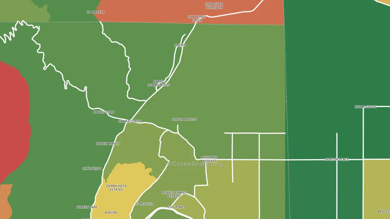 Sandia Park, NM Map of Drug-Related Crime Rates