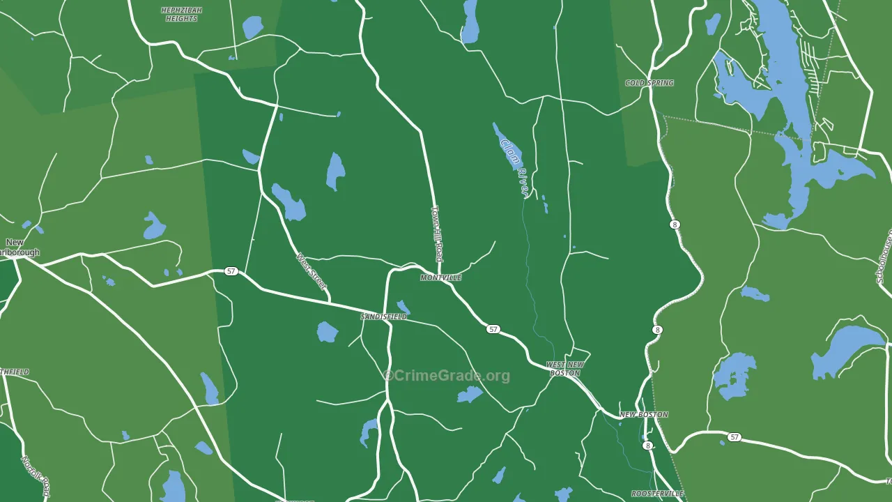 Sandisfield, MA Map of Drug-Related Crime Rates