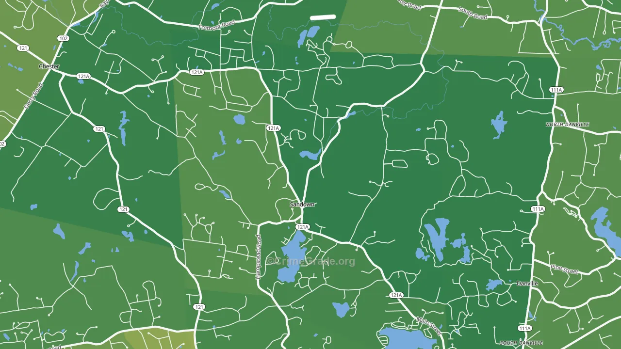 Sandown, NH Map of Drug-Related Crime Rates