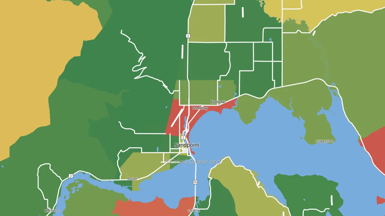 Sandpoint, ID Map of Drug-Related Crime Rates