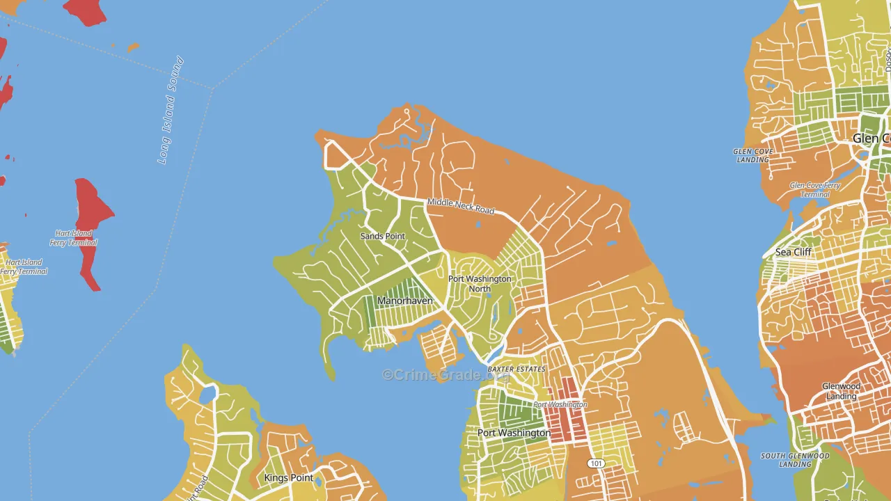 Sands Point, NY Map of Drug-Related Crime Rates
