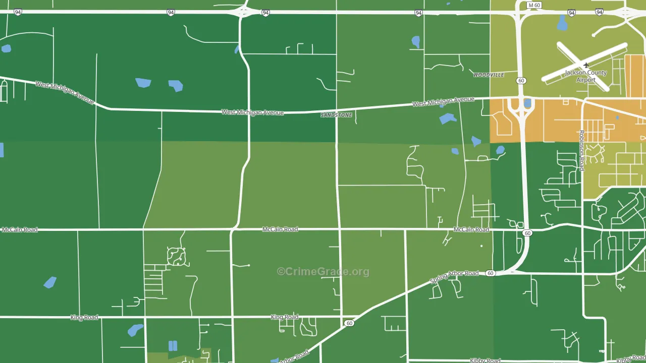 Sandstone, MI Map of Drug-Related Crime Rates