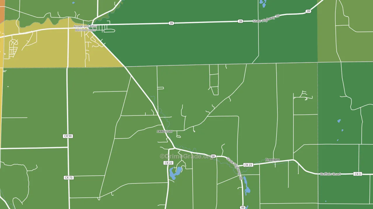 Sandusky, NY Map of Drug-Related Crime Rates