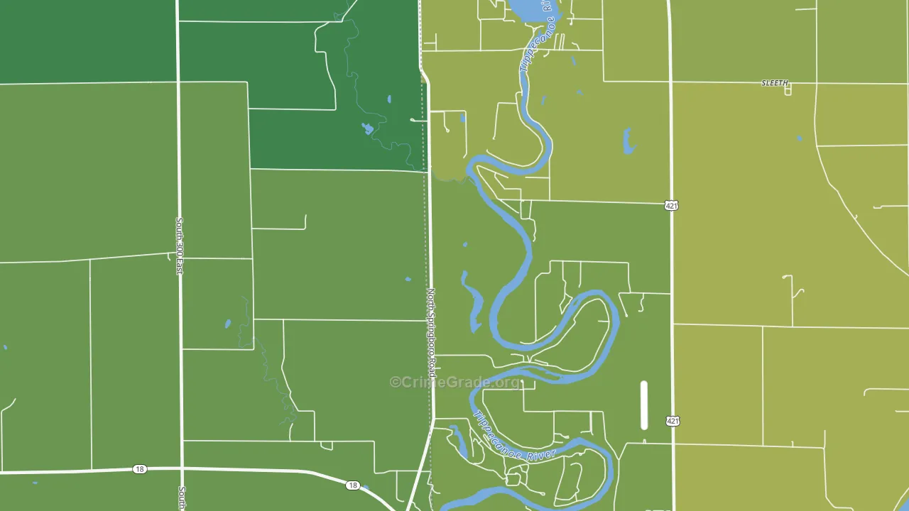 Sandy Beach, IN Map of Drug-Related Crime Rates
