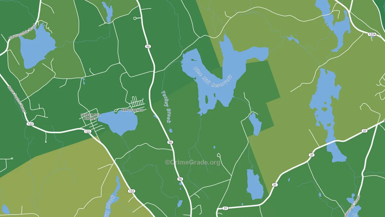 Sandy Beach, MA Map of Drug-Related Crime Rates