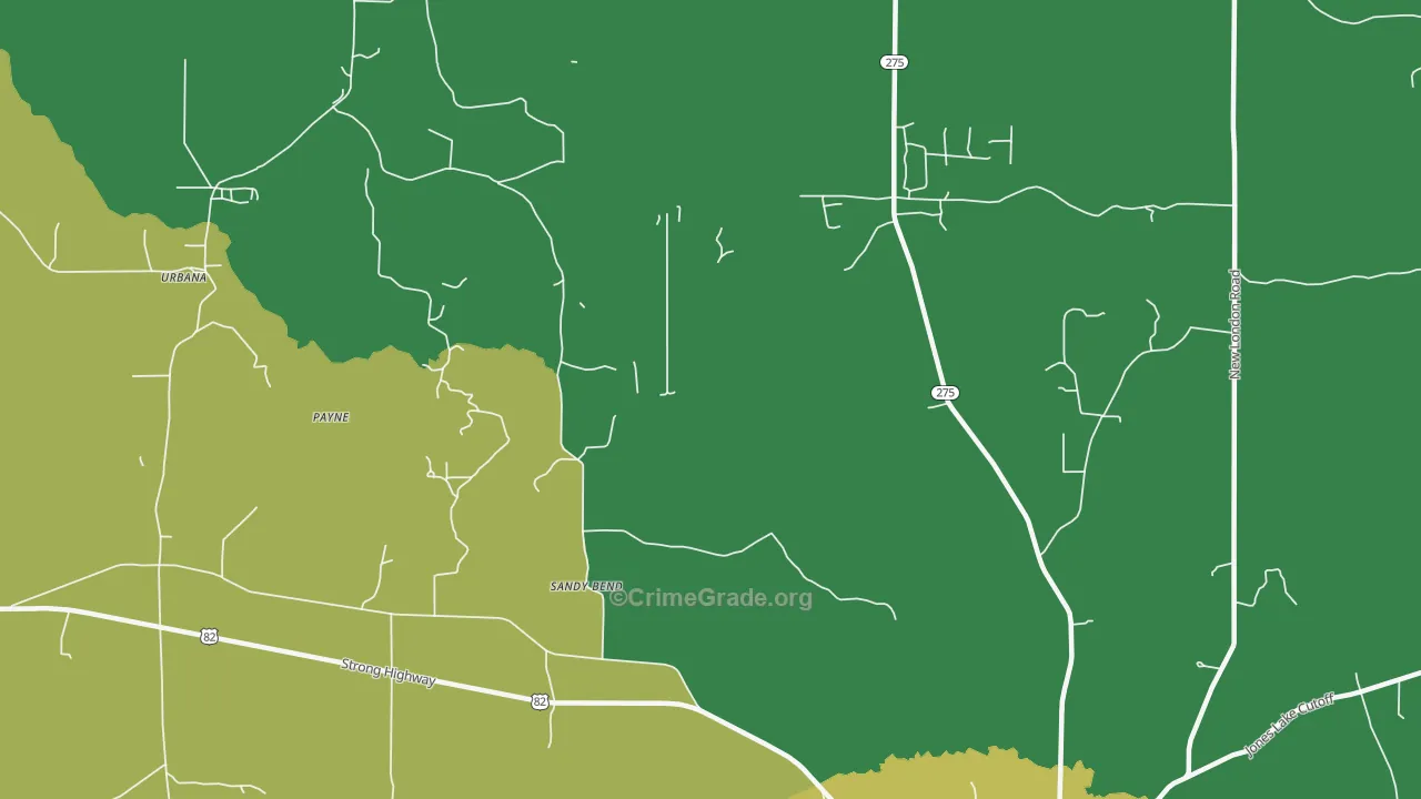 Sandy Bend, AR Map of Drug-Related Crime Rates