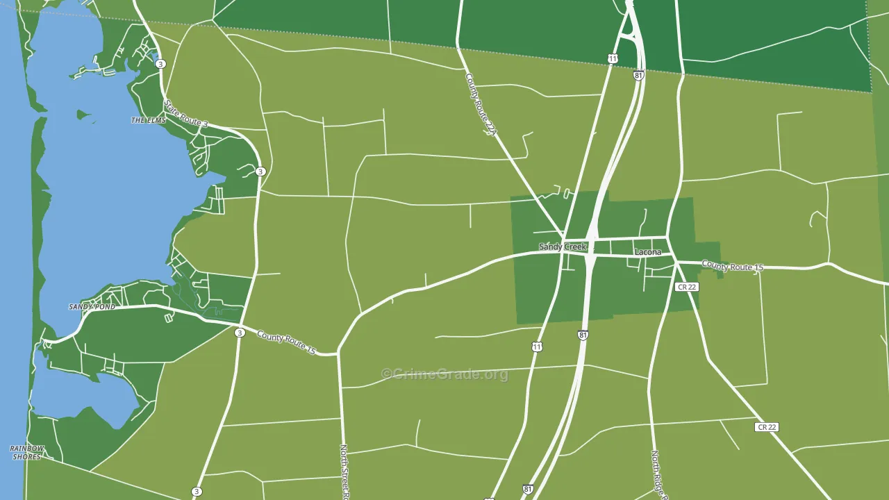 Sandy Creek, NY Map of Drug-Related Crime Rates